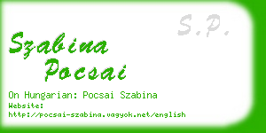 szabina pocsai business card